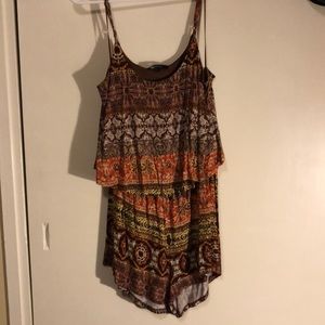 Brown print romper